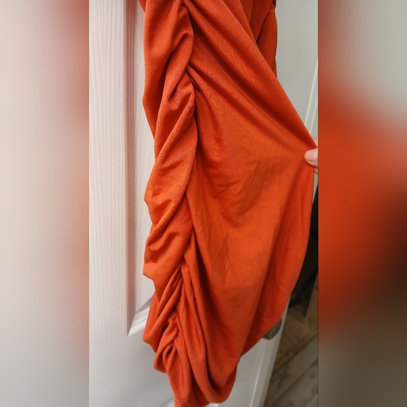 Women’s V‑Neck Spaghetti Strap Ruched Bodycon Club Party Mini Dress – Size L - Picture 5 of 6